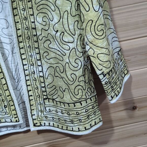 Parsley & Sage Jacket Womens Small Green Quilted Lightweight Reversible Art - Picture 2 of 8